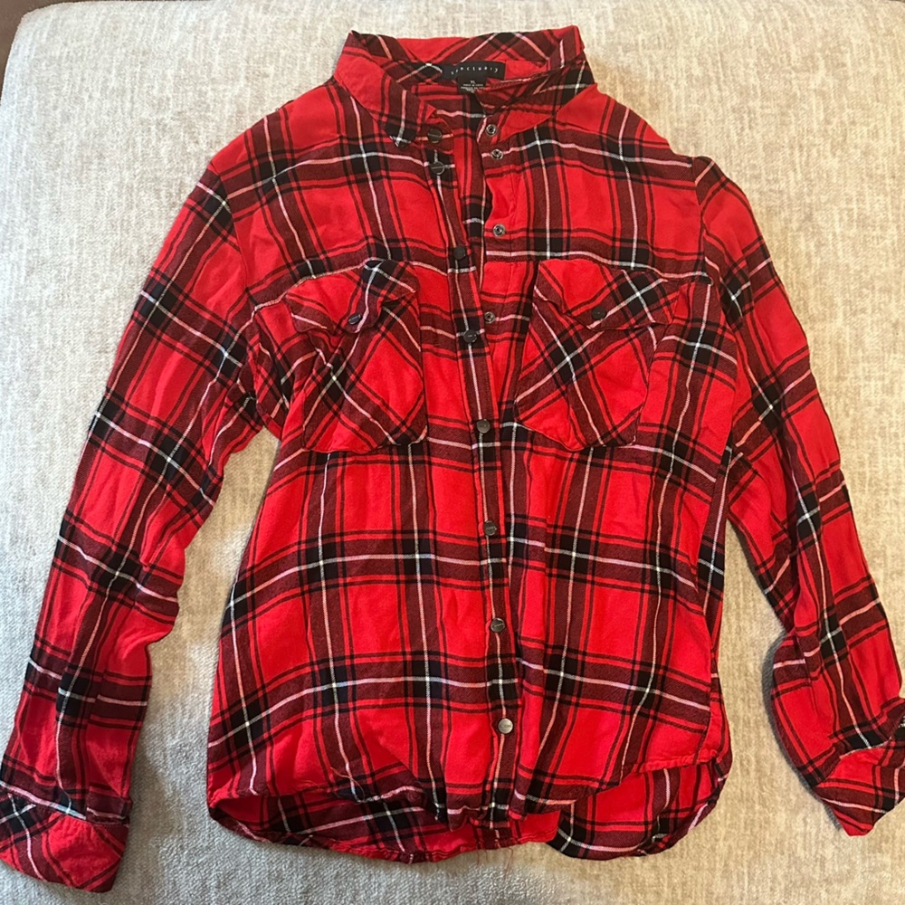 Sanctuary red flannel top